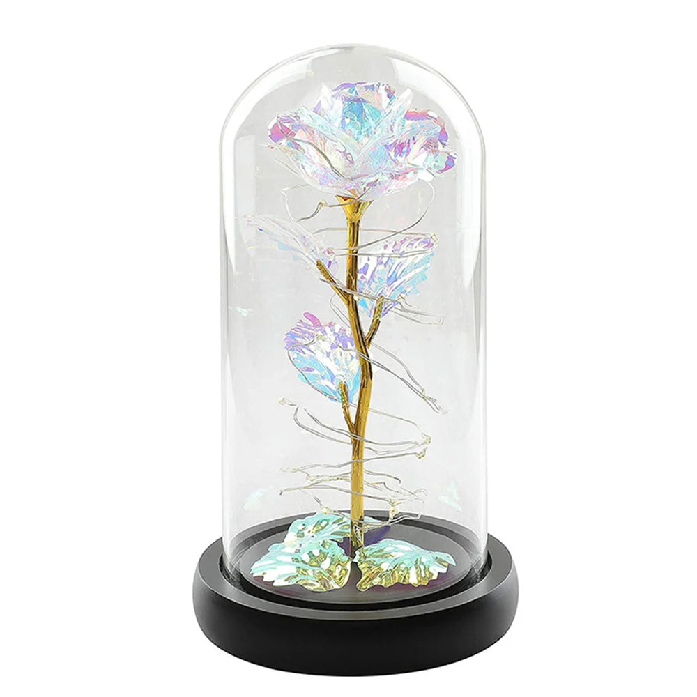 Enchanting LED Galaxy Rose in Glass Dome with Fairy Lights - Perfect Gift for Christmas, Valentine's Day, and Mother's Day